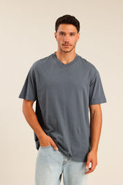 FOX גברים חולצה טישרט בייסיק צווארון V טישרט בייסיק צווארון V