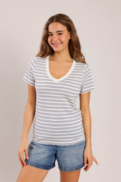 FOX נשים חולצה חולצת בייסיק פסים חולצת בייסיק פסים