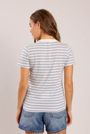 FOX נשים חולצה חולצת בייסיק פסים חולצת בייסיק פסים