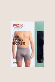 FOX אביזרים תחתונים מארז 2 תחתוני בוקסר ארוך לגבר | שחור מארז 2 תחתוני בוקסר ארוך לגבר | שחור