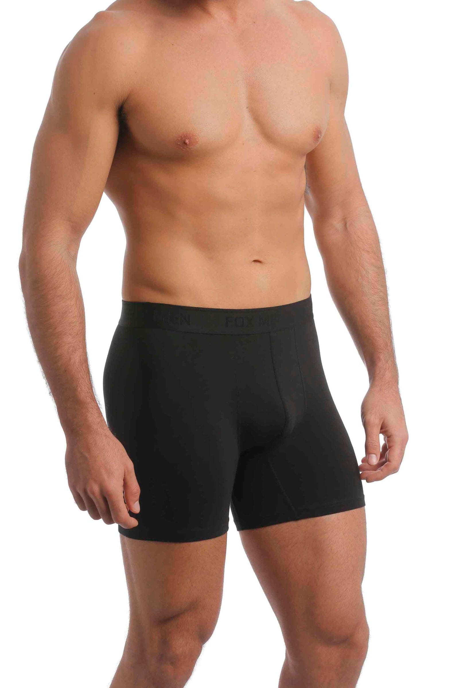 FOX אביזרים תחתונים מארז 2 תחתוני בוקסר ארוך לגבר | שחור מארז 2 תחתוני בוקסר ארוך לגבר | שחור