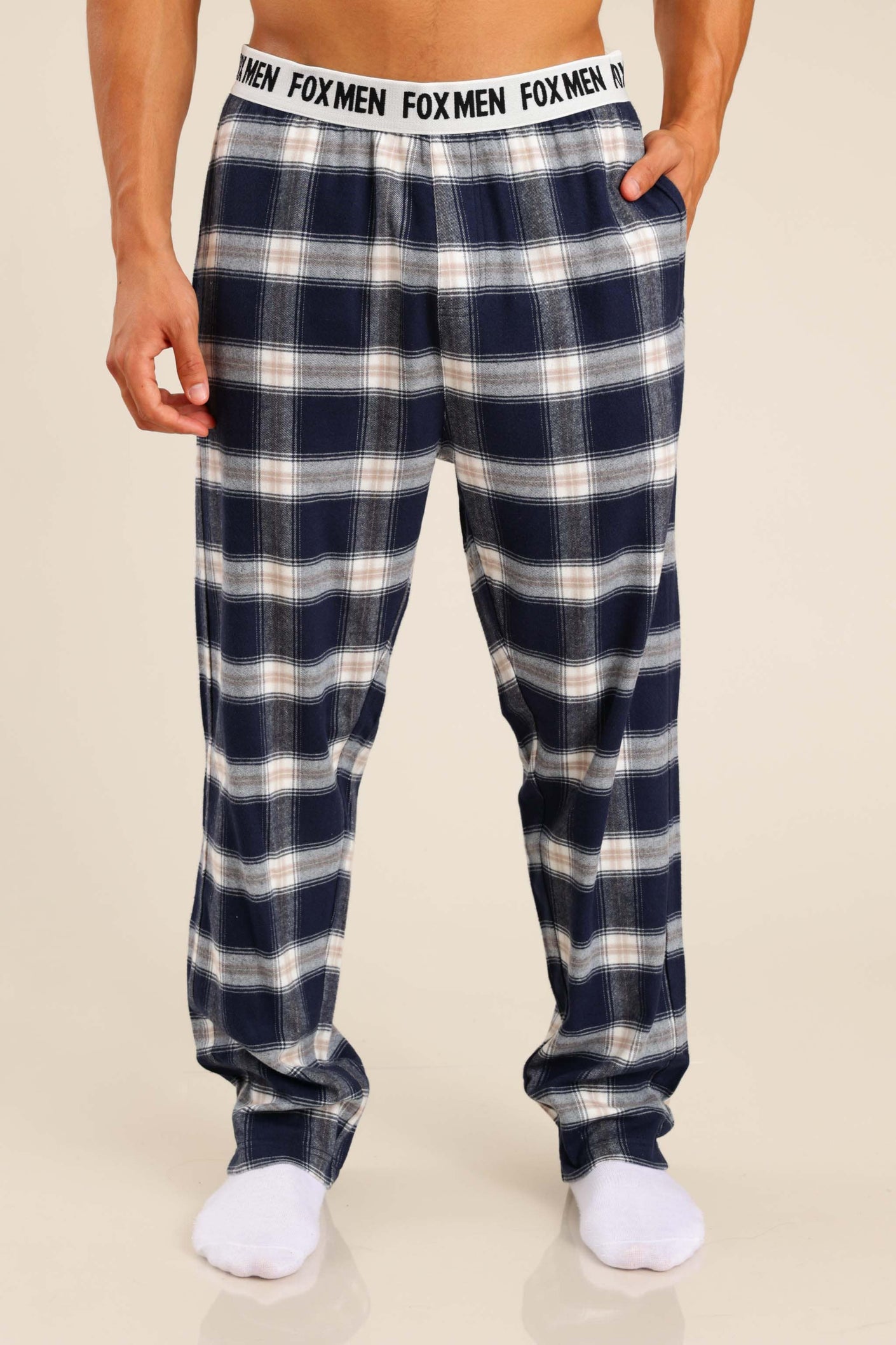 FOX FOX אחר מכנסי פיג'מה פלנל מכנסי פיג'מה פלנל