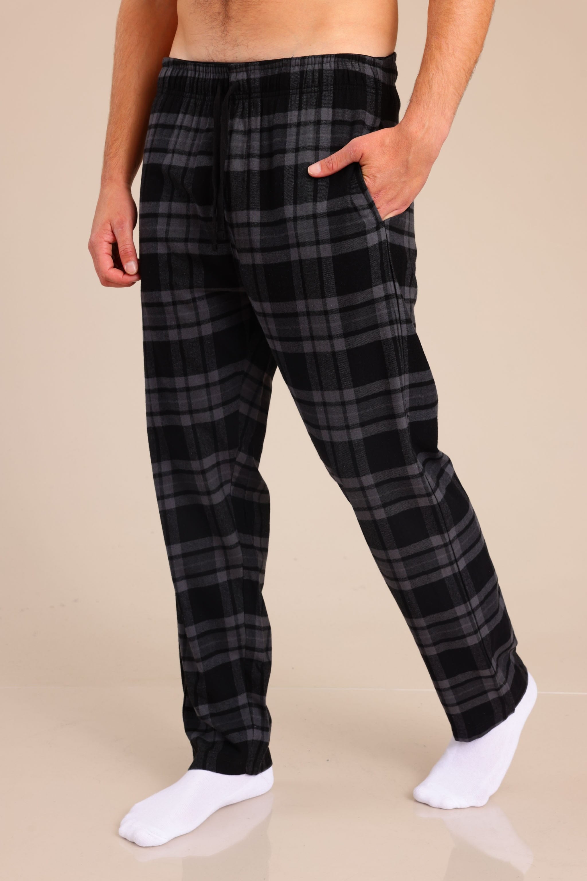 FOX גברים אחר מכנסי פיג'מה פלאנל מכנסי פיג'מה פלאנל