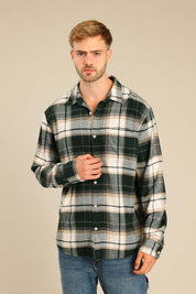 FOX גברים חולצה חולצה מכופתרת פלאנל ארוכה חולצה מכופתרת פלאנל ארוכה