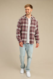 FOX גברים חולצה חולצה מכופתרת פלאנל ארוכה חולצה מכופתרת פלאנל ארוכה