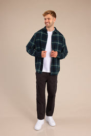 FOX גברים חולצה חולצה מכופתרת פלאנל ארוכה חולצה מכופתרת פלאנל ארוכה