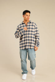 FOX גברים חולצה חולצה מכופתרת פלאנל ארוכה חולצה מכופתרת פלאנל ארוכה