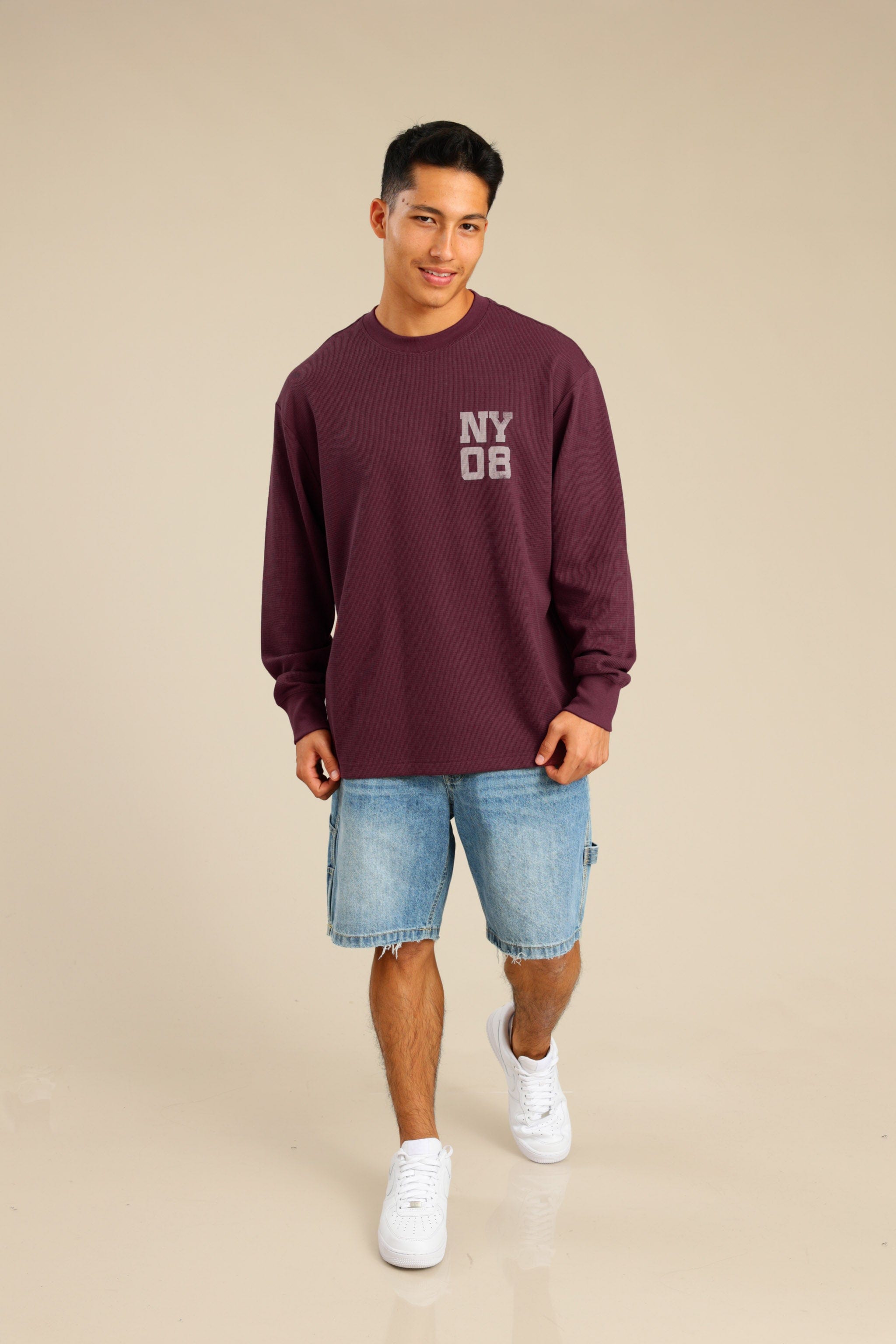 FOX גברים חולצה חולצה עם הדפס חולצה עם הדפס