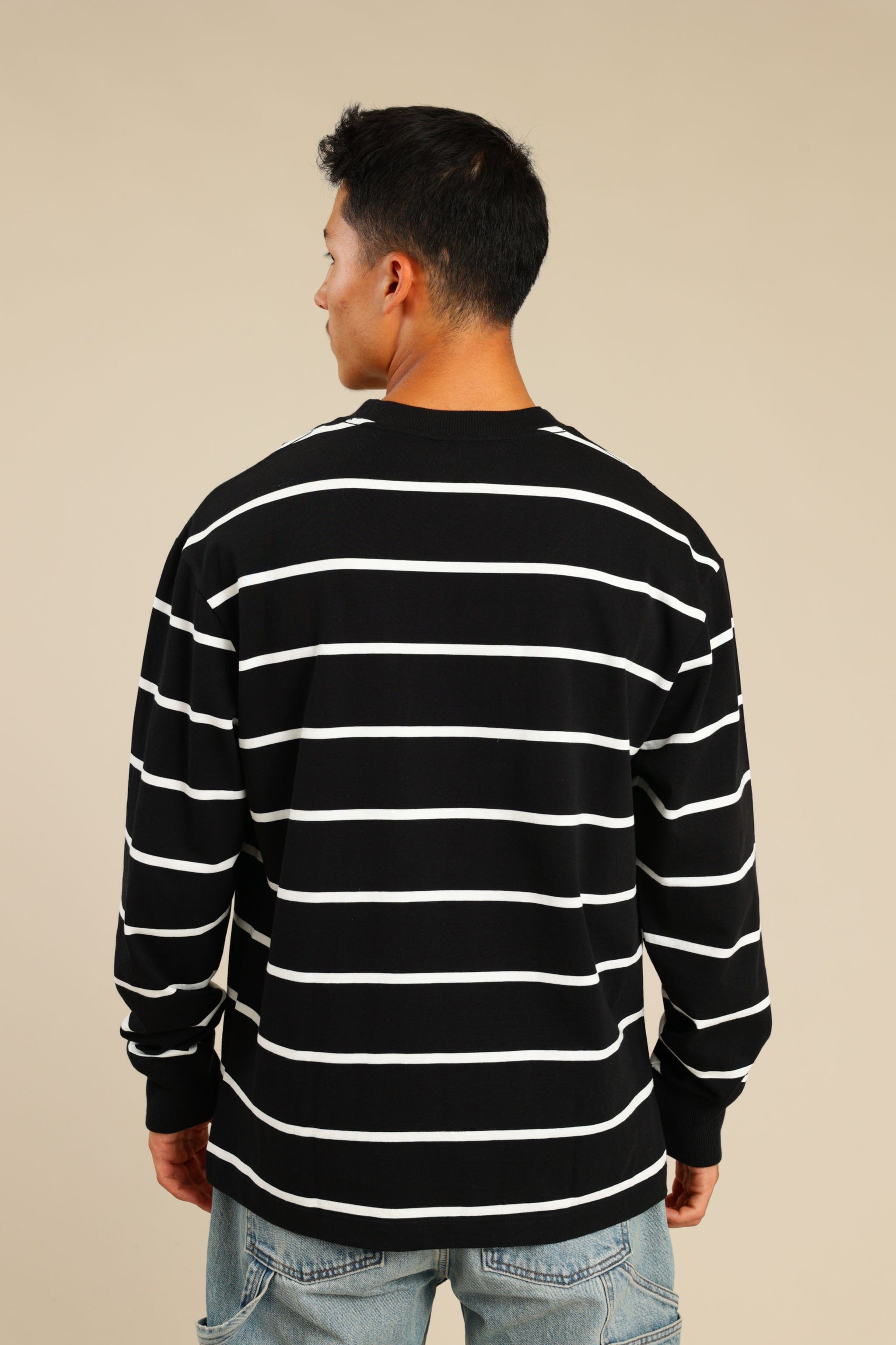 FOX גברים חולצה חולצת פסים ארוכה חולצת פסים ארוכה