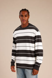 FOX גברים חולצה חולצת פסים ארוכה חולצת פסים ארוכה