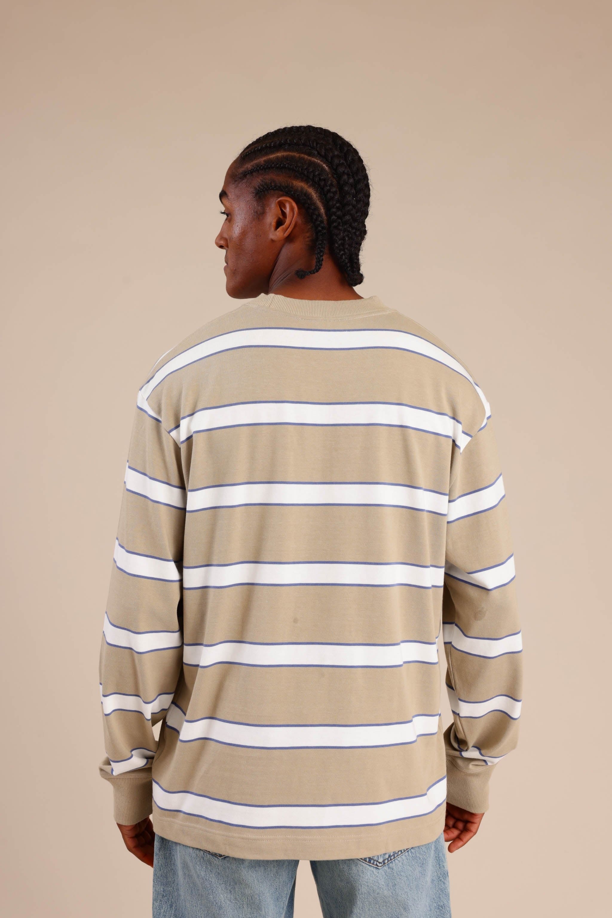 FOX גברים חולצה חולצת פסים ארוכה חולצת פסים ארוכה