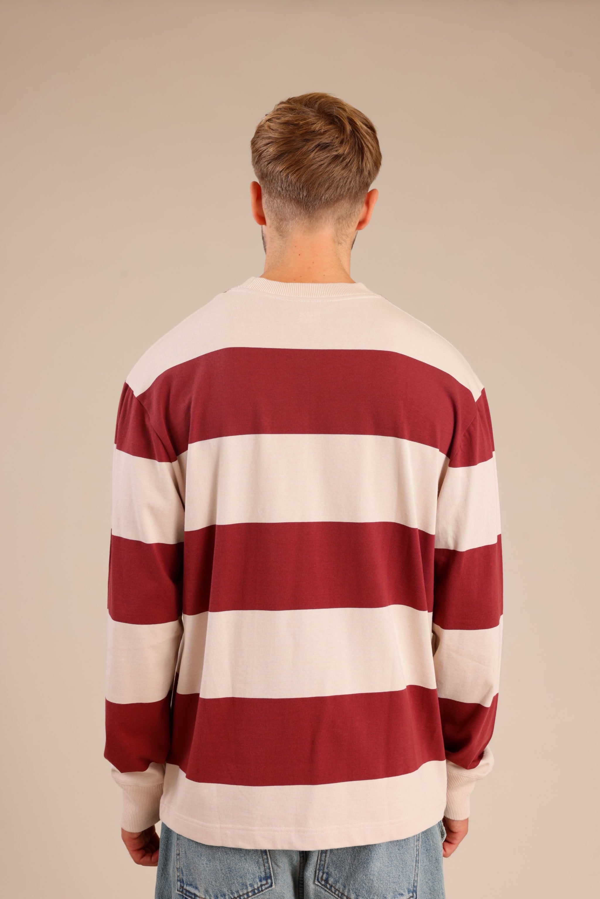 FOX גברים חולצה חולצת פסים ארוכה חולצת פסים ארוכה