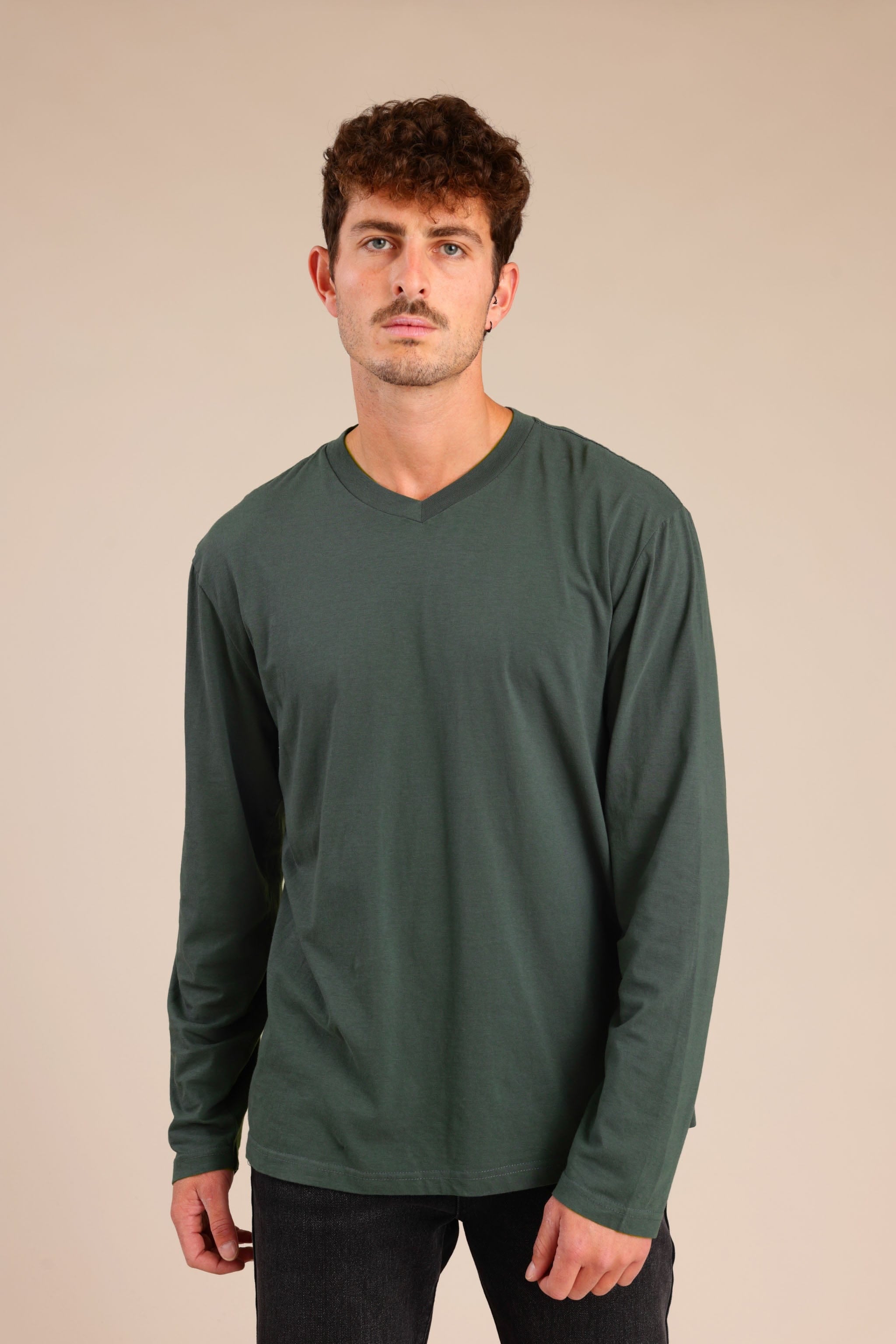 FOX גברים חולצה חולצת בייסיק צווארון V חולצת בייסיק צווארון V