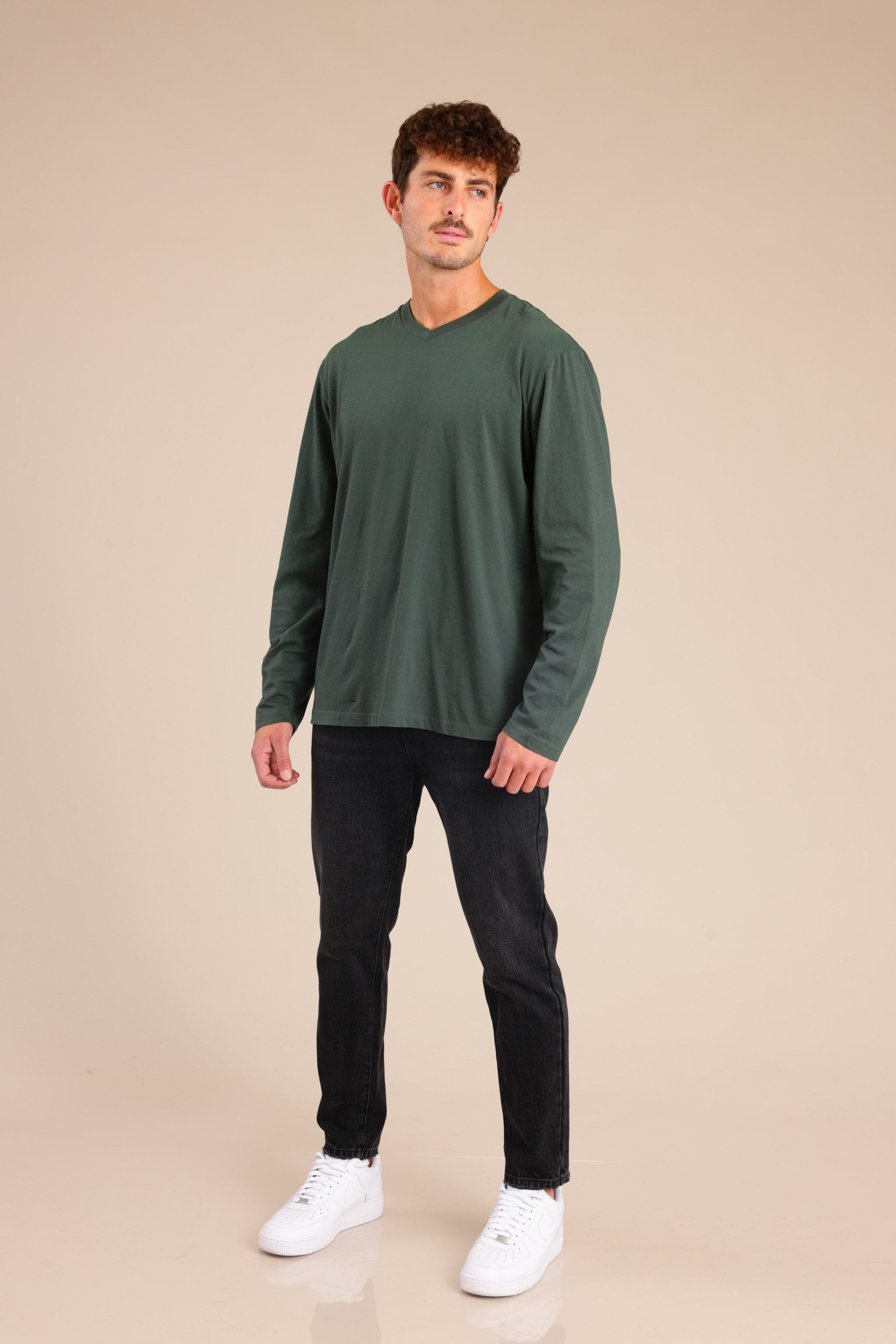 FOX גברים חולצה חולצת בייסיק צווארון V חולצת בייסיק צווארון V