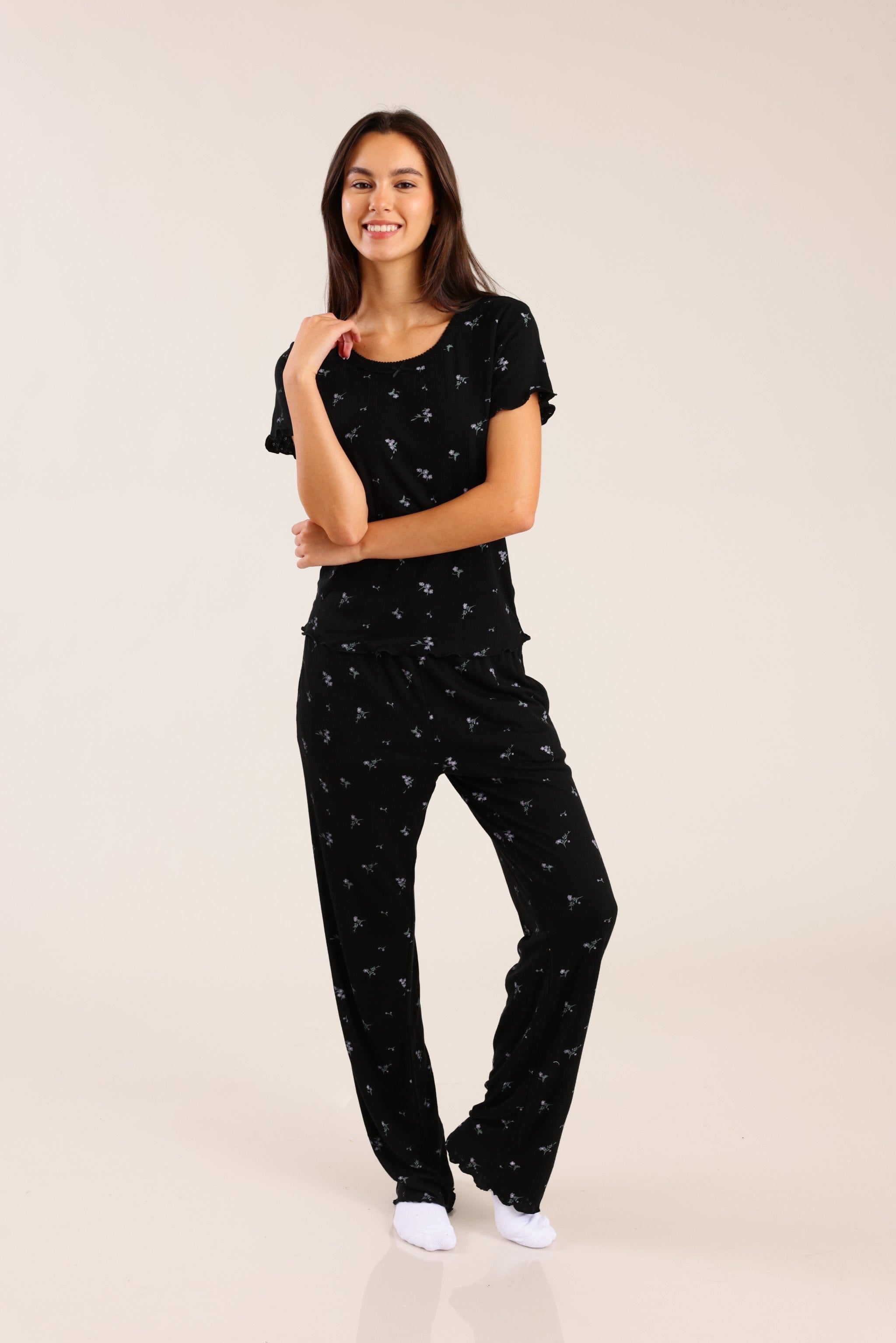 FOX נשים אחר פיג'מה עם הדפס פיג'מה עם הדפס