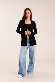 FOX נשים סריגים סריג קרדיגן סריג קרדיגן