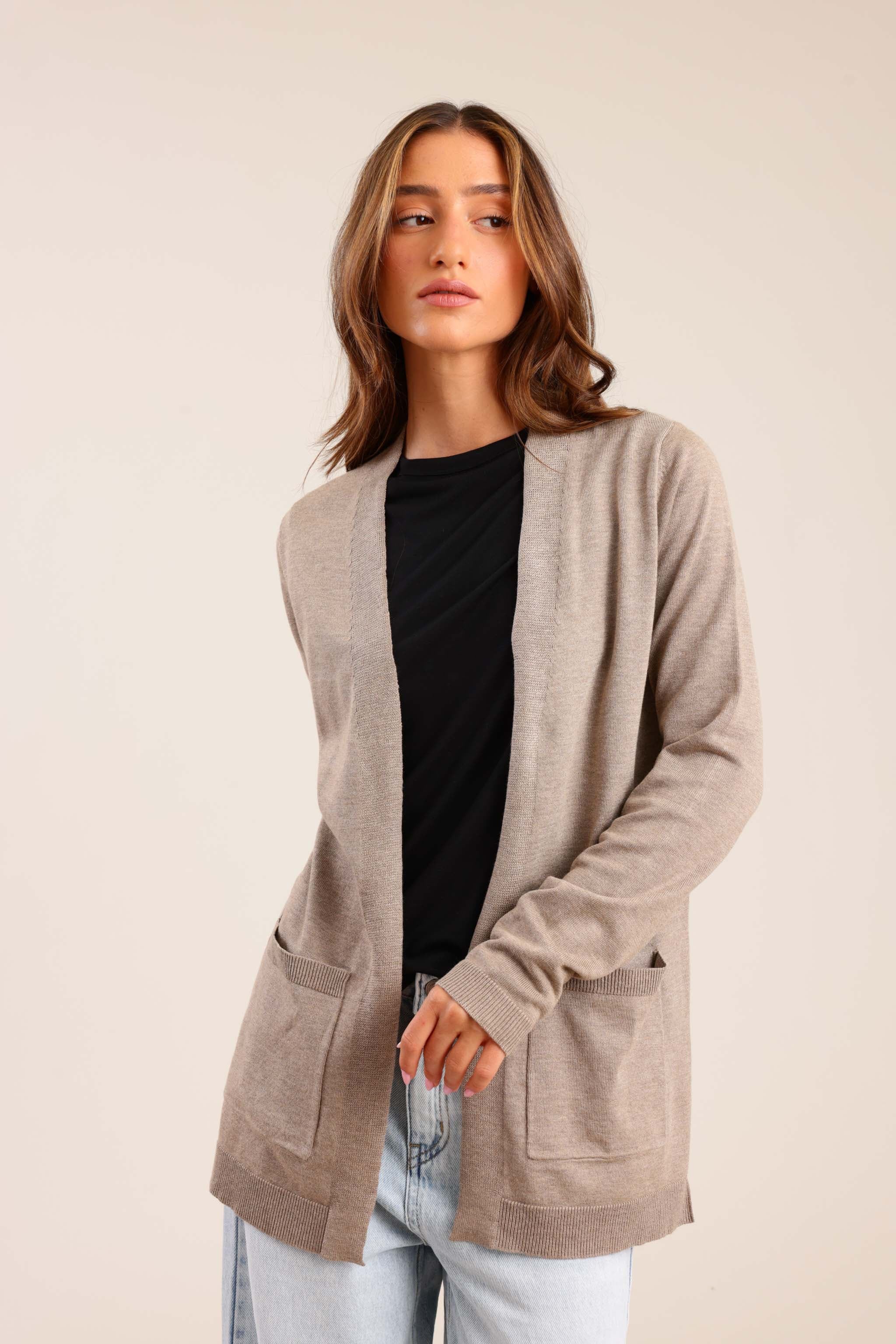 FOX נשים סריגים סריג קרדיגן סריג קרדיגן