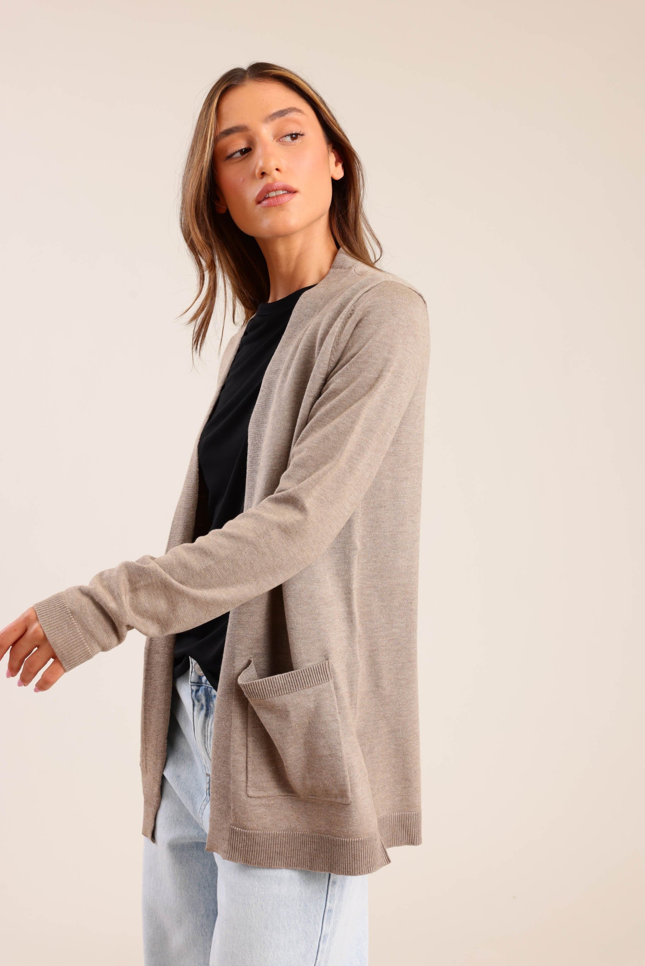 FOX נשים סריגים סריג קרדיגן סריג קרדיגן