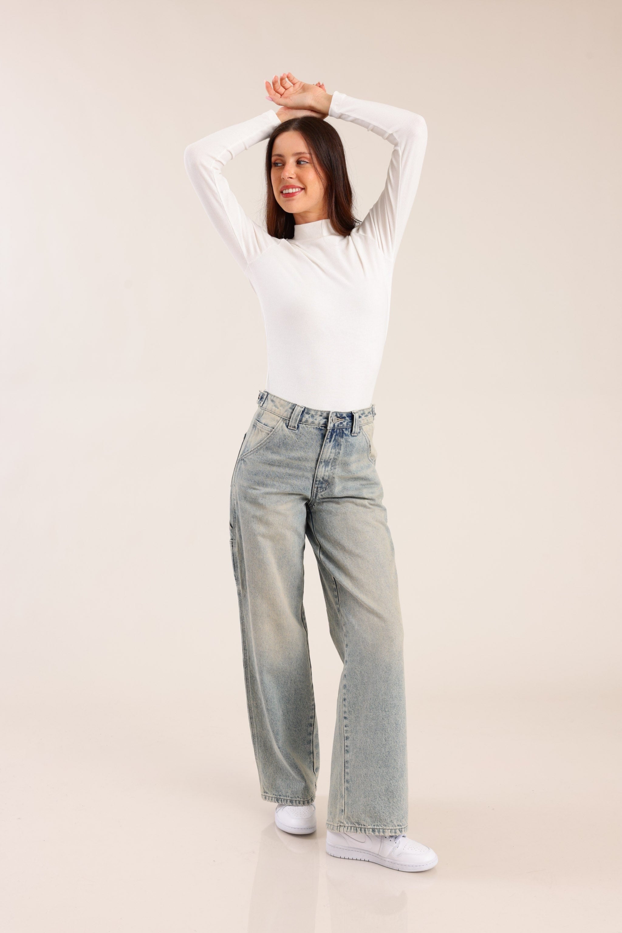 FOX נשים חולצה חולצה חלקה חולצה חלקה