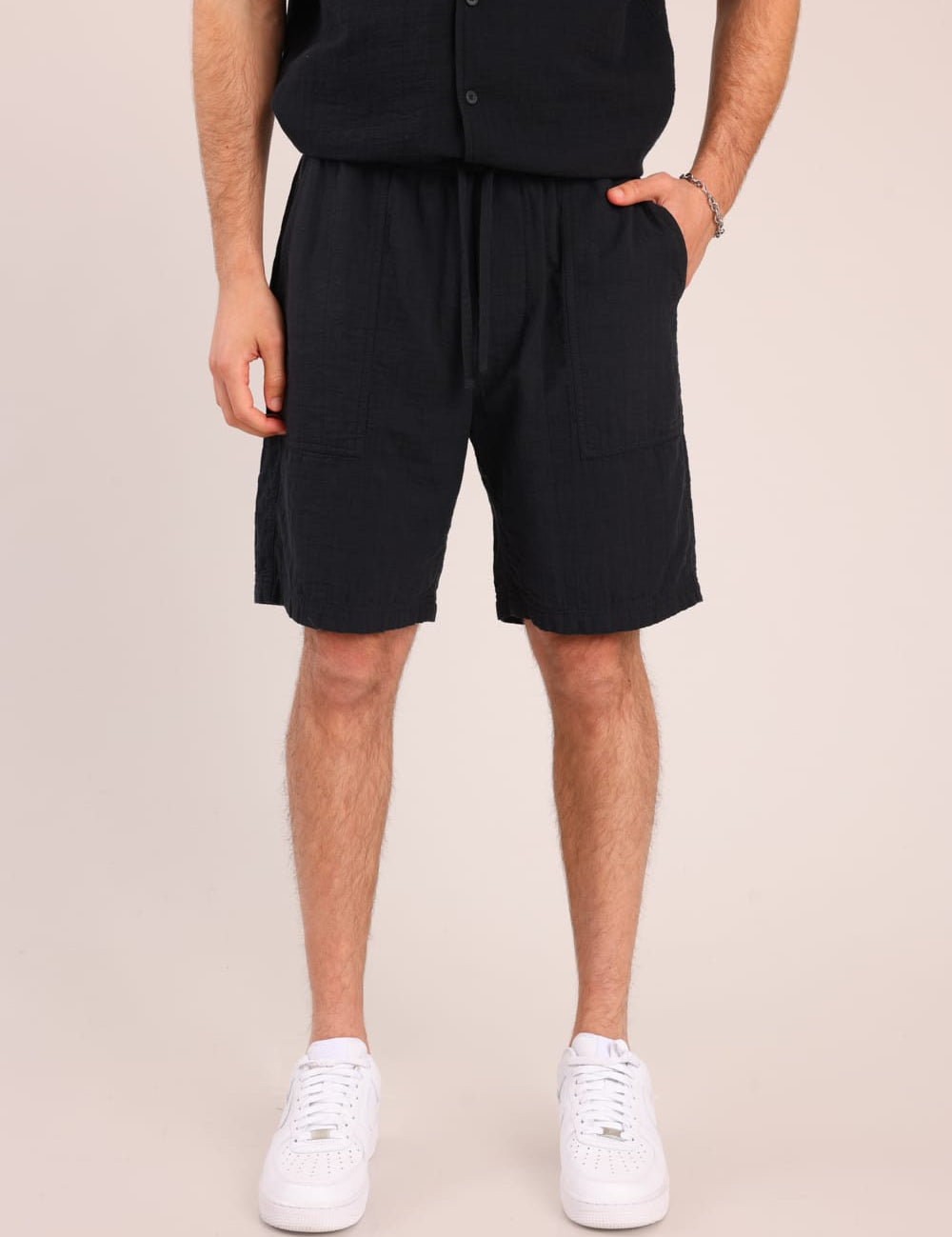 FOX גברים מכנסיים קצרים מכנסי אריג קצרים מכנסי אריג קצרים