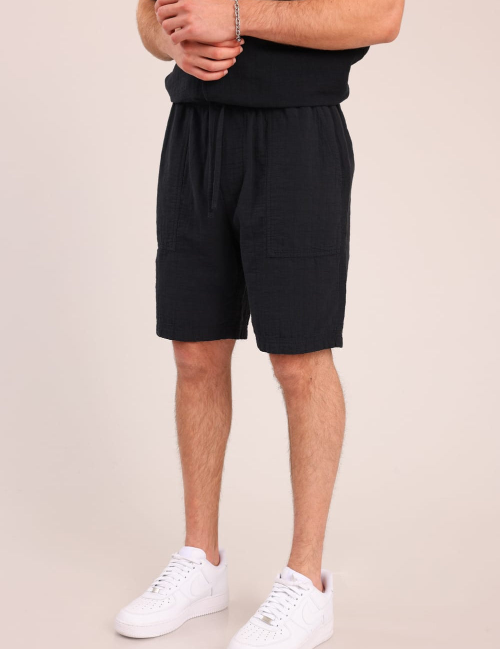 FOX גברים מכנסיים קצרים מכנסי אריג קצרים מכנסי אריג קצרים