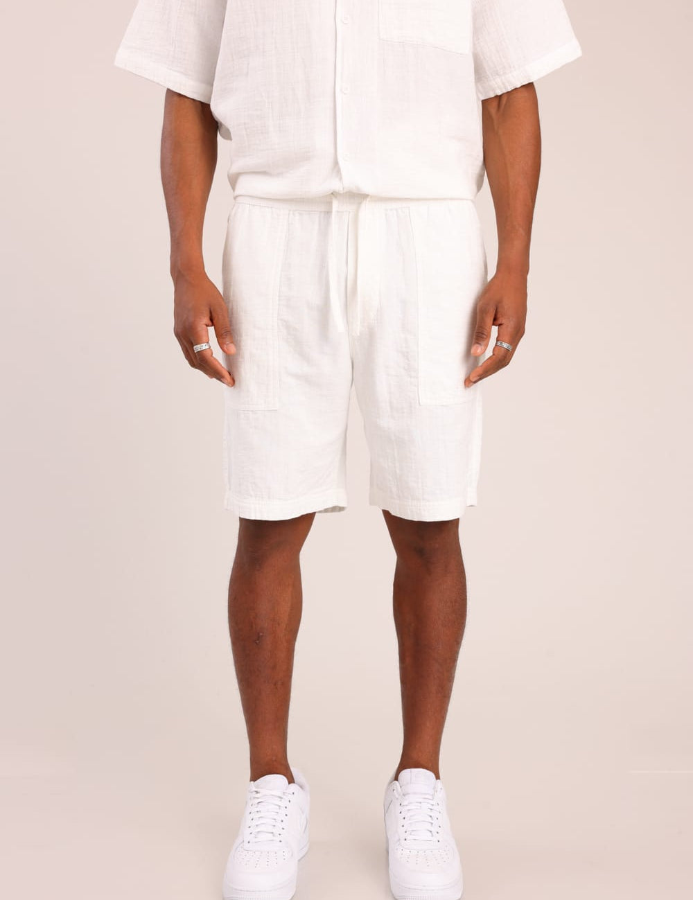 FOX גברים מכנסיים קצרים מכנסי אריג קצרים מכנסי אריג קצרים