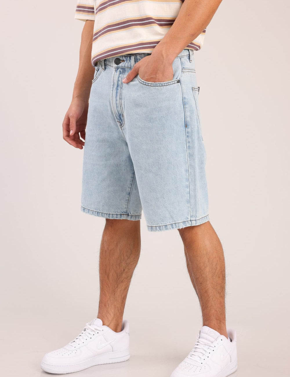 FOX גברים מכנסיים ג'ינס קצר ג'ינס קצר