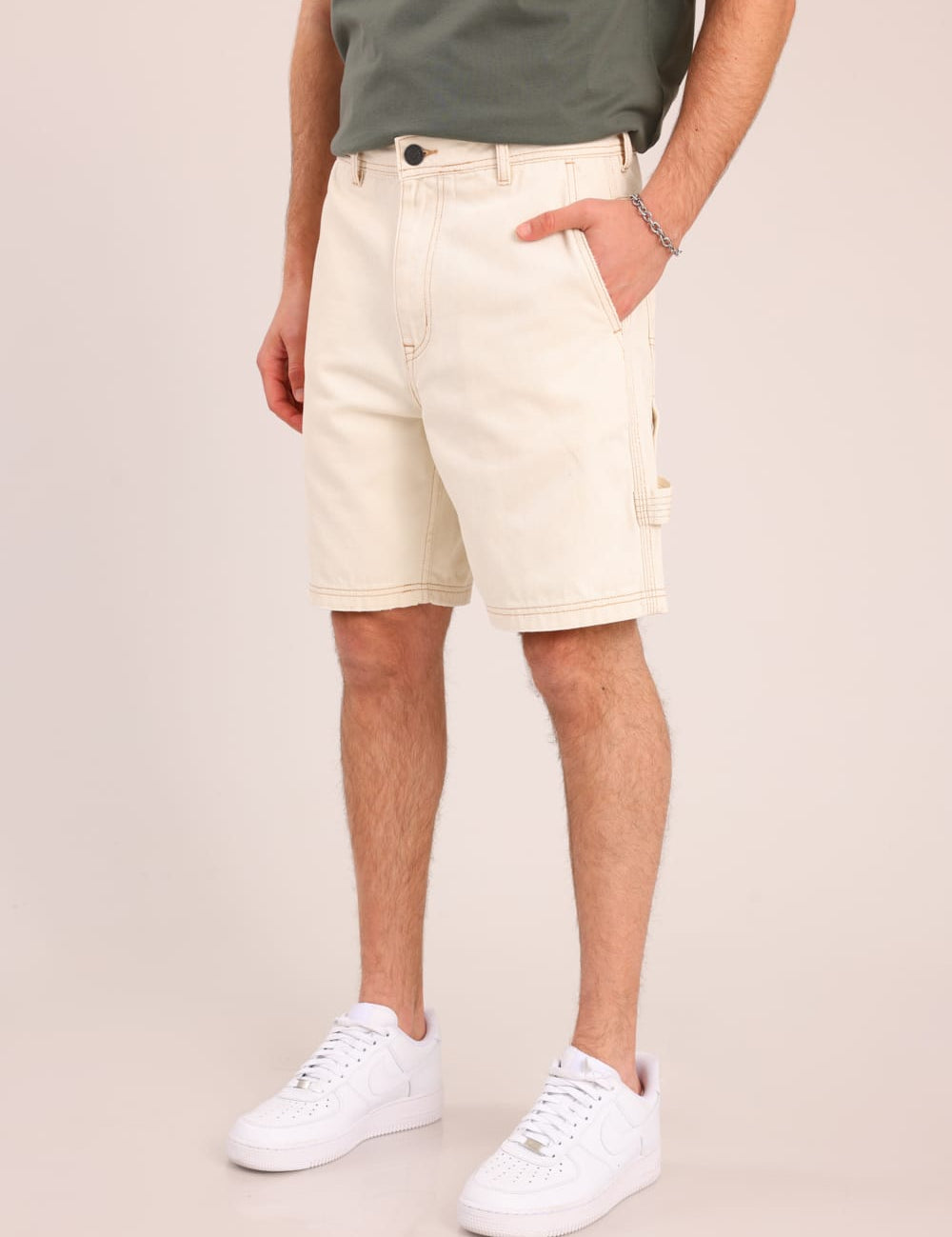 FOX גברים מכנסיים קצרים ג'ינס קצר ג'ינס קצר