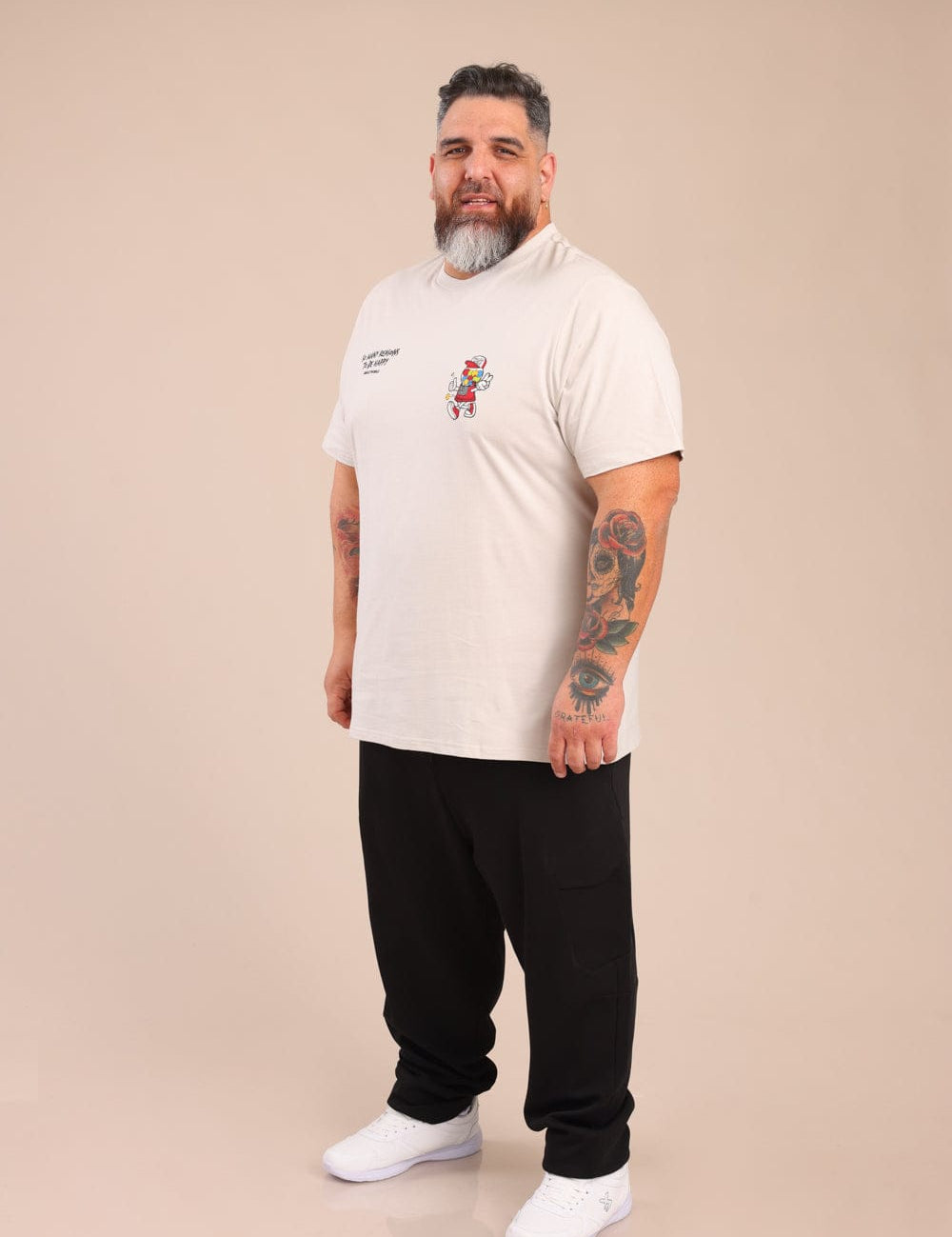 FOX פלאס גברים חולצה חולצה ממותגת סמיילי חולצה ממותגת סמיילי