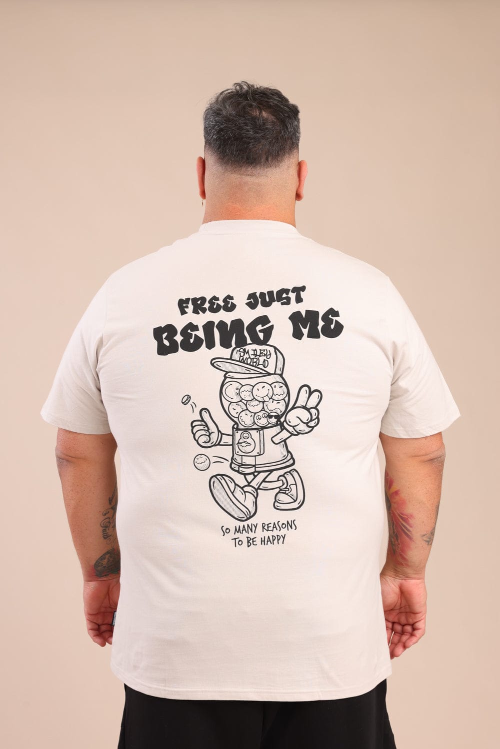 FOX פלאס גברים חולצה חולצה ממותגת סמיילי חולצה ממותגת סמיילי