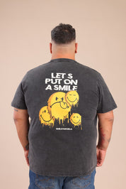 FOX פלאס גברים חולצה חולצה ממותגת סמיילי חולצה ממותגת סמיילי