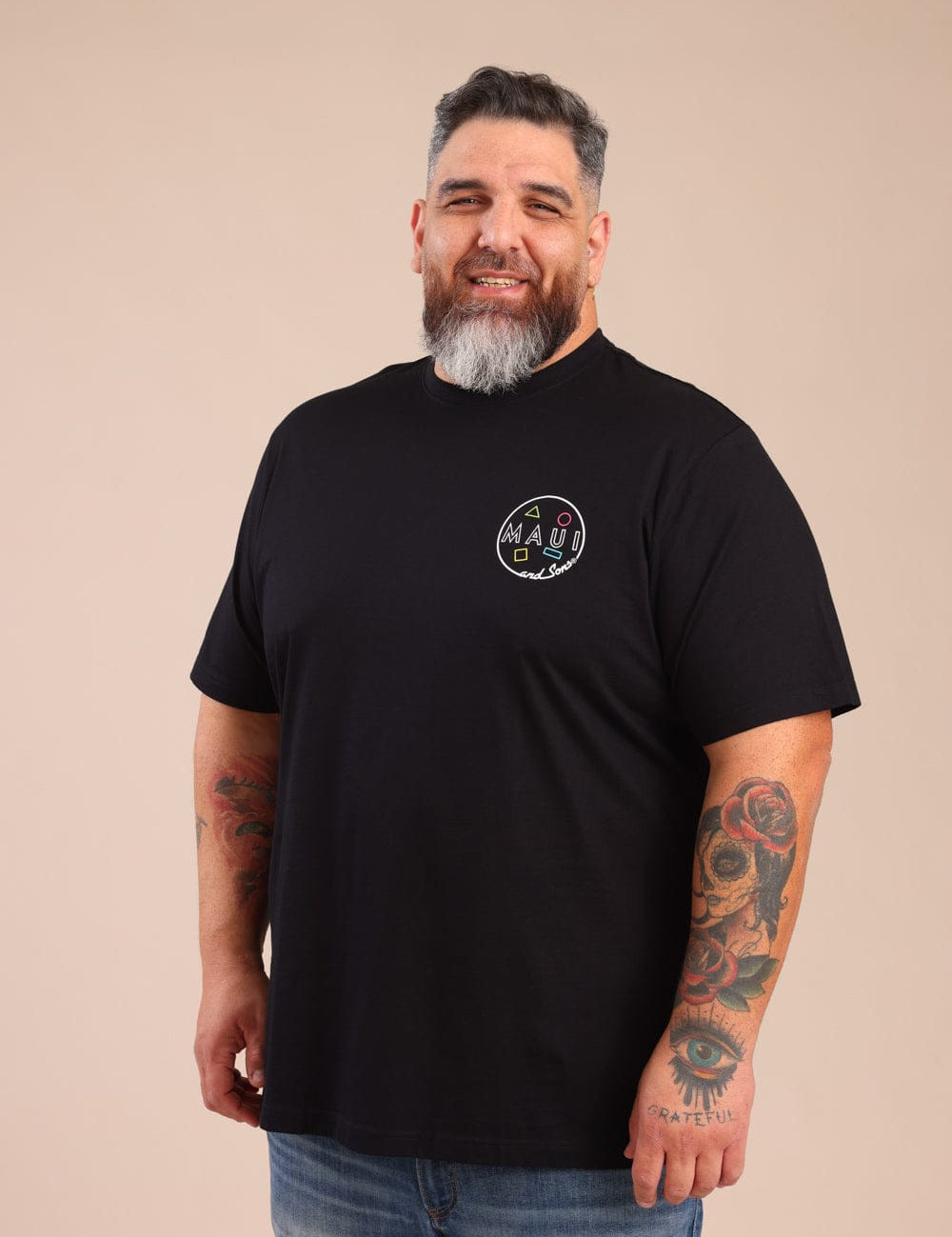 FOX פלאס גברים חולצה חולצה ממותגת MAUI חולצה ממותגת MAUI