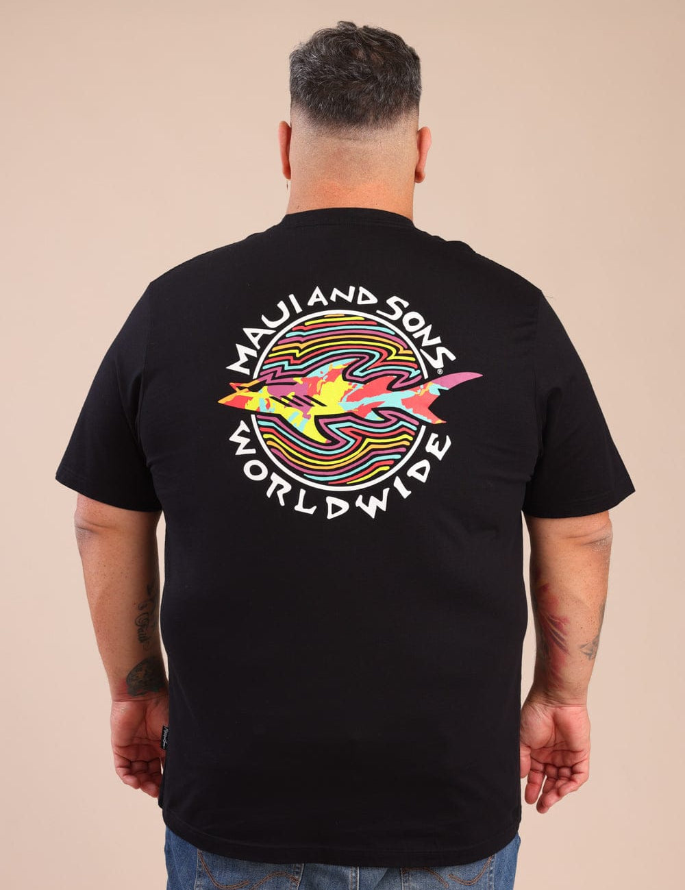 FOX פלאס גברים חולצה חולצה ממותגת MAUI חולצה ממותגת MAUI