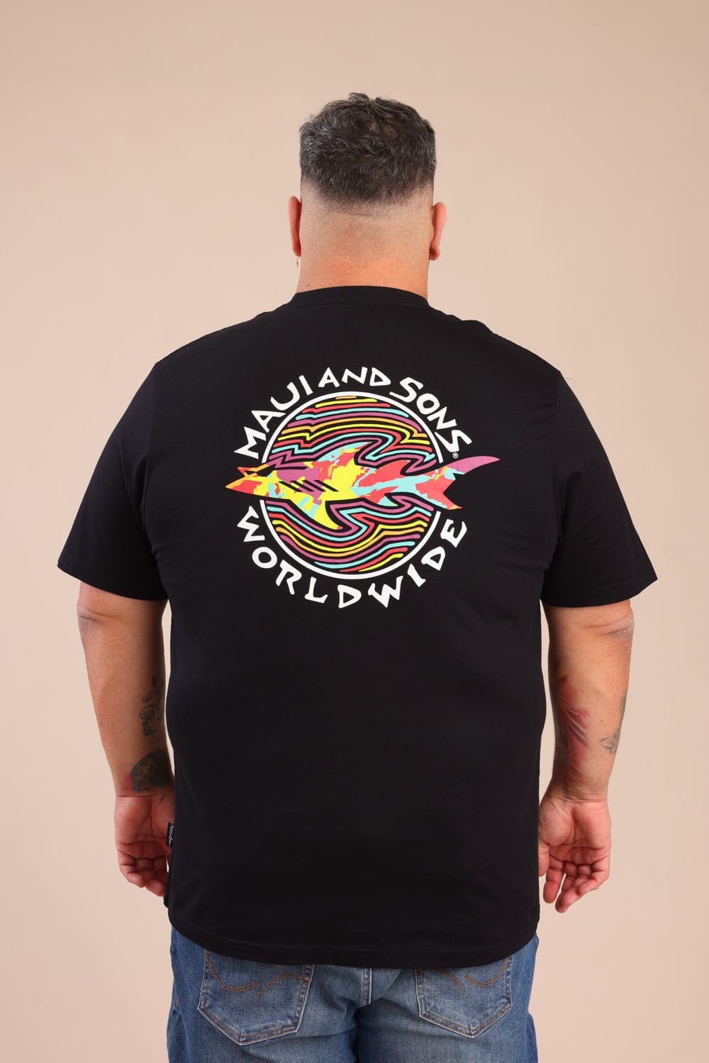 FOX פלאס גברים חולצה חולצה ממותגת MAUI חולצה ממותגת MAUI