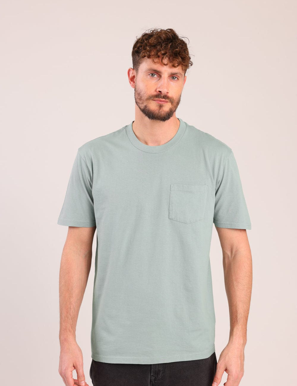 FOX גברים חולצה קצרה טישרט חלקה עם כיס טישרט חלקה עם כיס