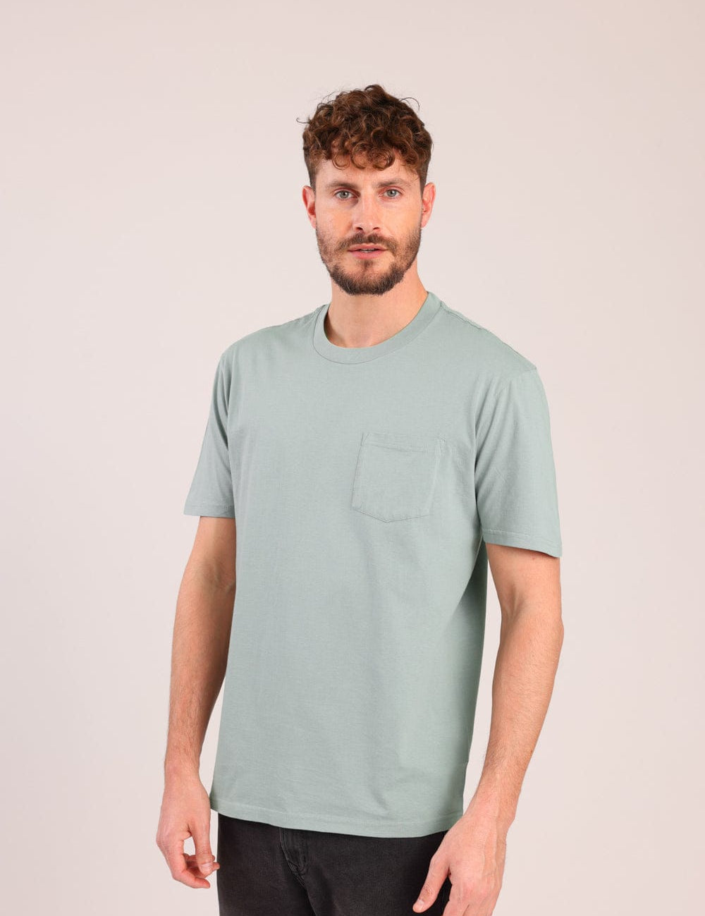 FOX גברים חולצה קצרה טישרט חלקה עם כיס טישרט חלקה עם כיס