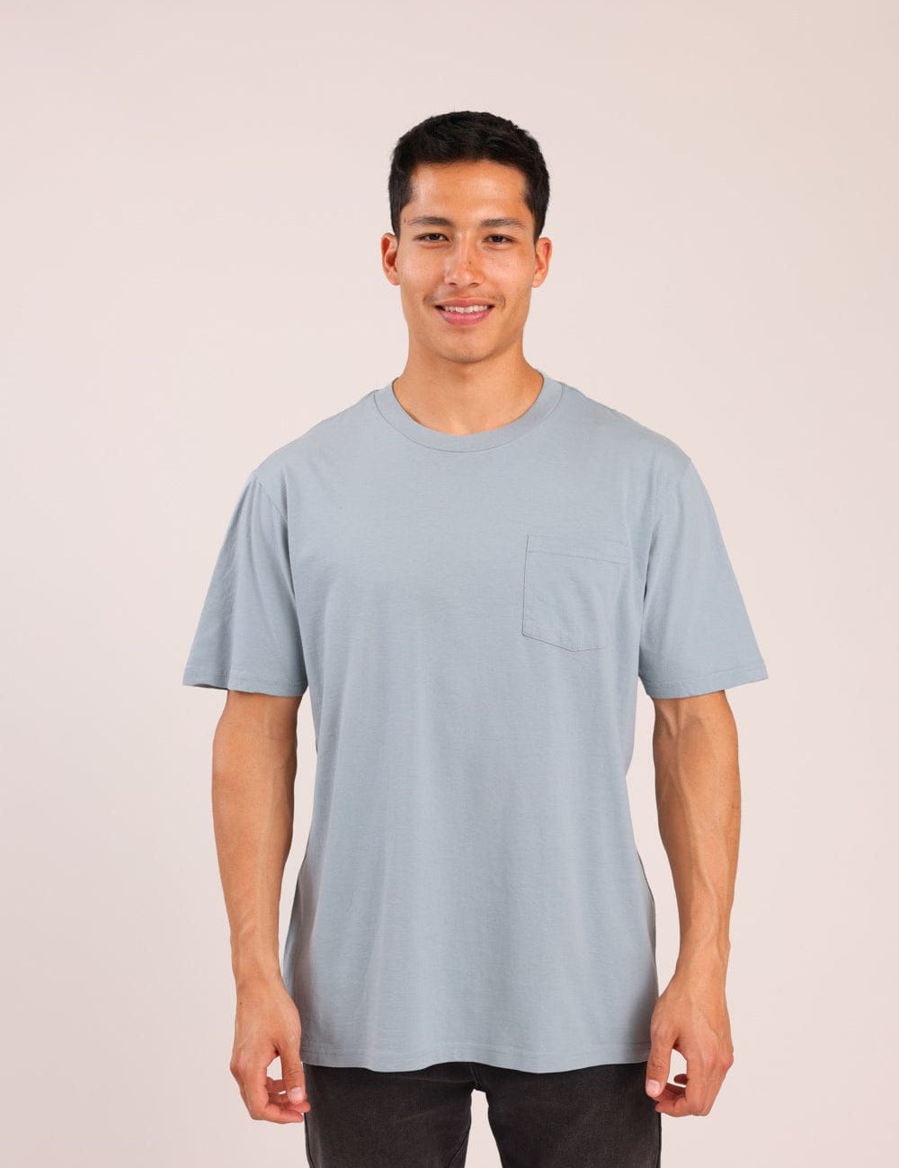 FOX גברים חולצה קצרה טישרט בייסיק חלקה עם כיס טישרט בייסיק חלקה עם כיס