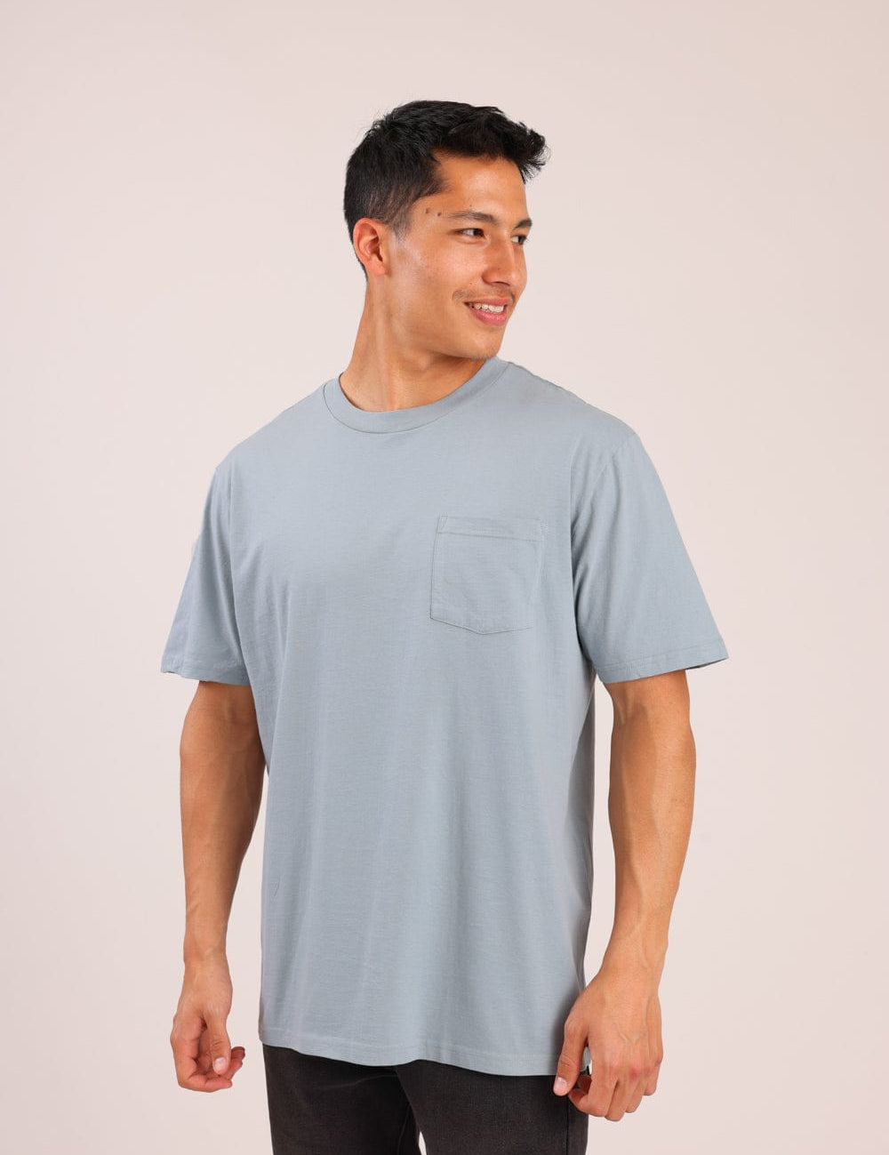 FOX גברים חולצה קצרה טישרט בייסיק חלקה עם כיס טישרט בייסיק חלקה עם כיס