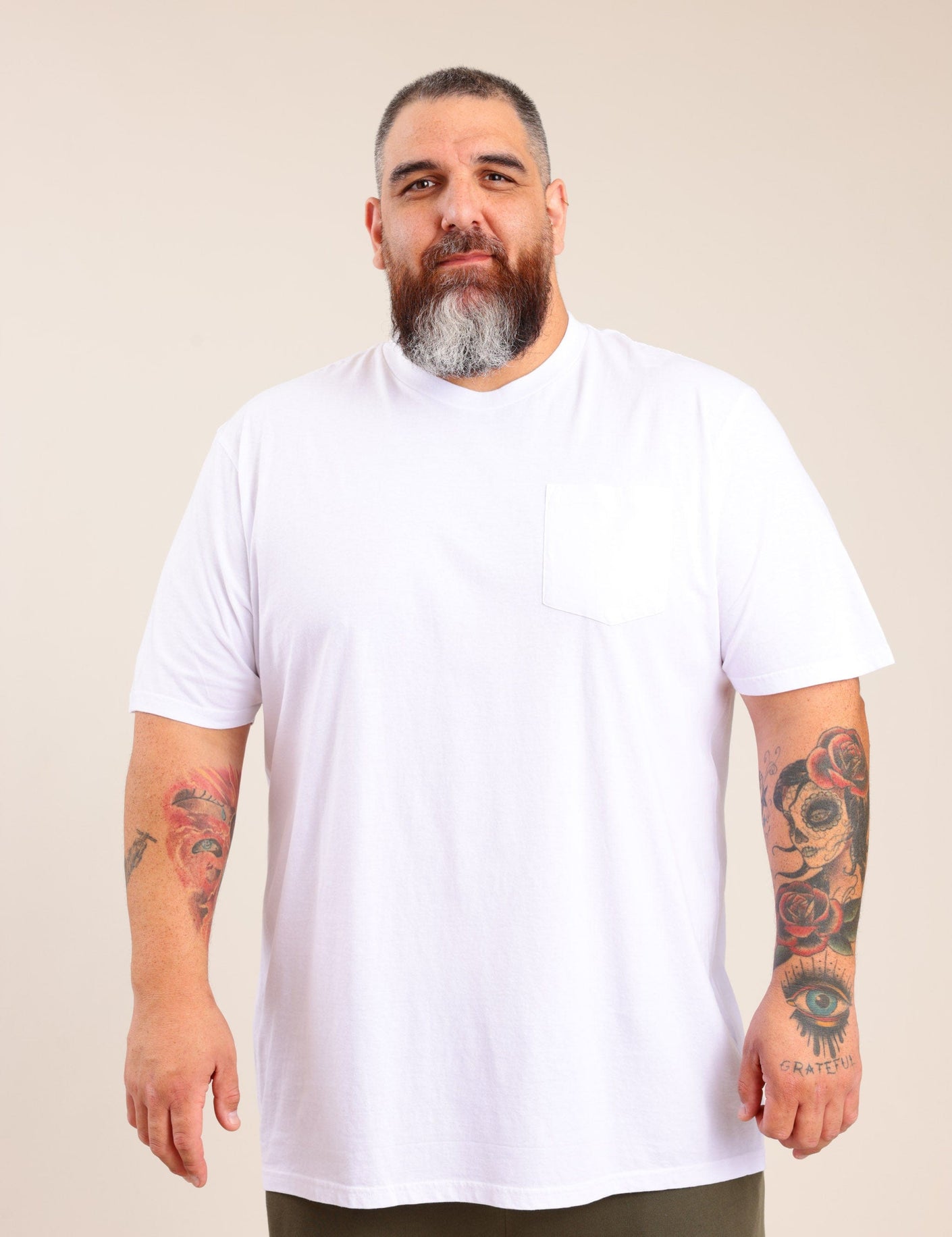 FOX פלאס גברים חולצה חולצה חלקה עם כיס | PLUS SIZE חולצה חלקה עם כיס | PLUS SIZE