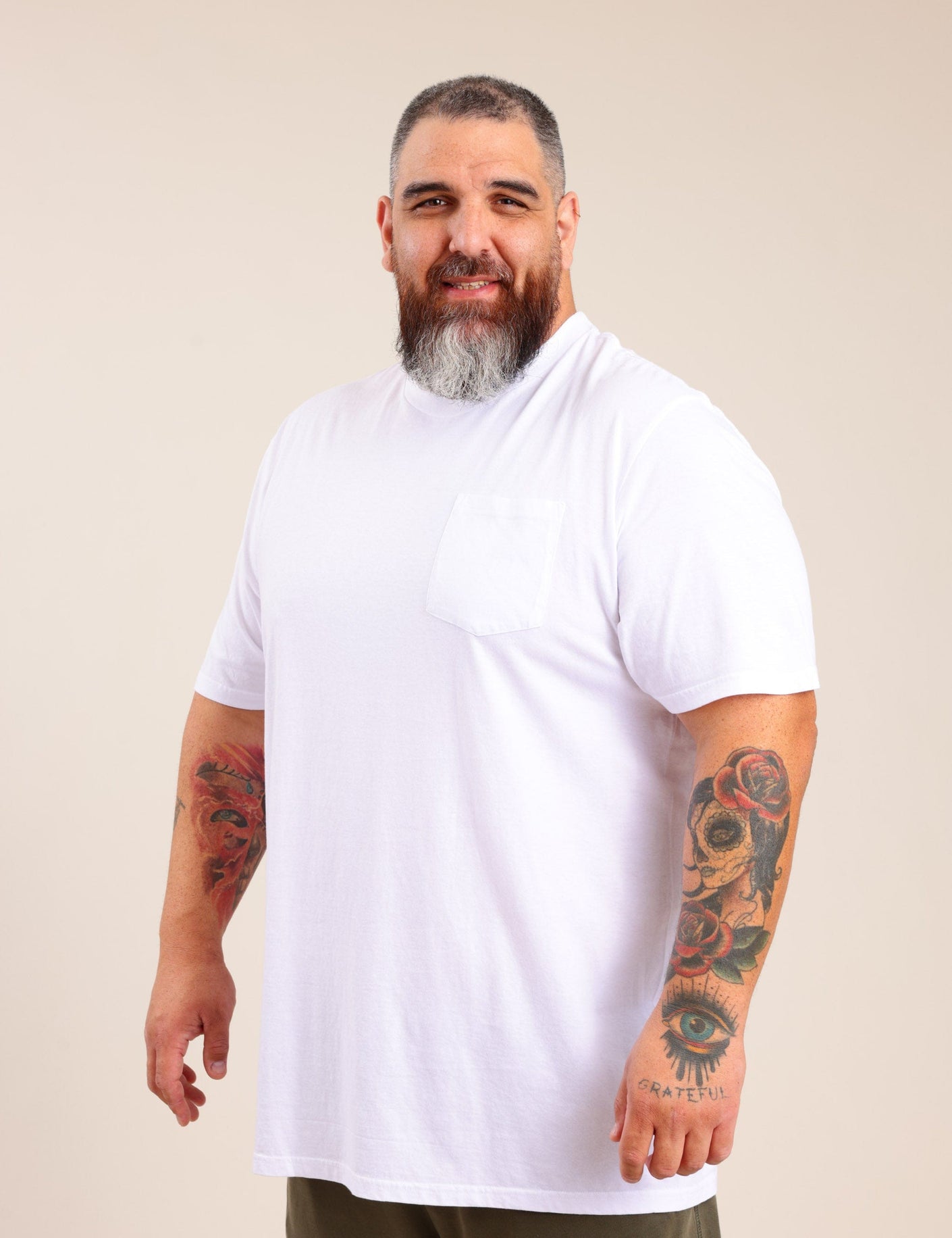 FOX פלאס גברים חולצה חולצה חלקה עם כיס | PLUS SIZE חולצה חלקה עם כיס | PLUS SIZE