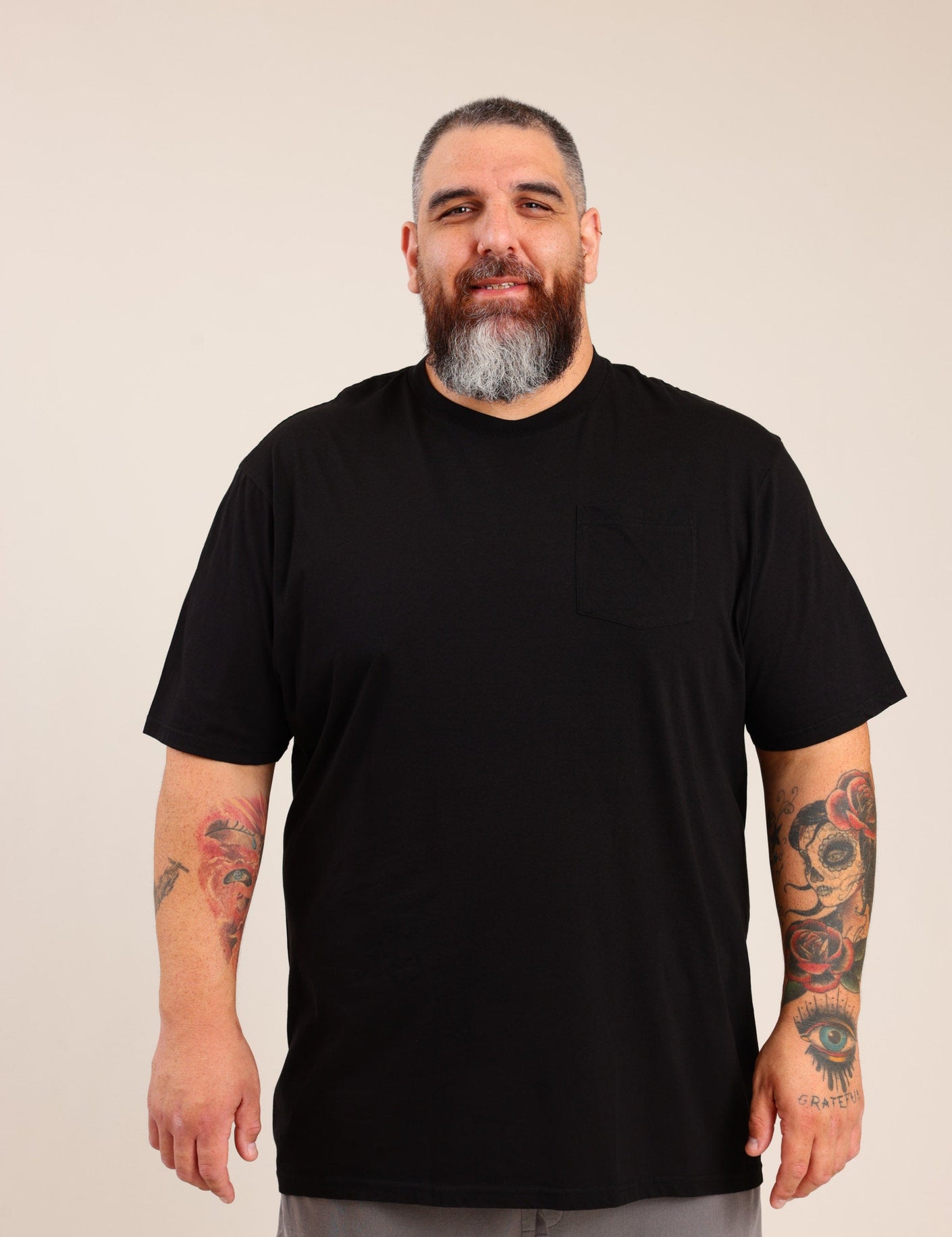 FOX פלאס גברים חולצה חולצה חלקה עם כיס | PLUS SIZE חולצה חלקה עם כיס | PLUS SIZE