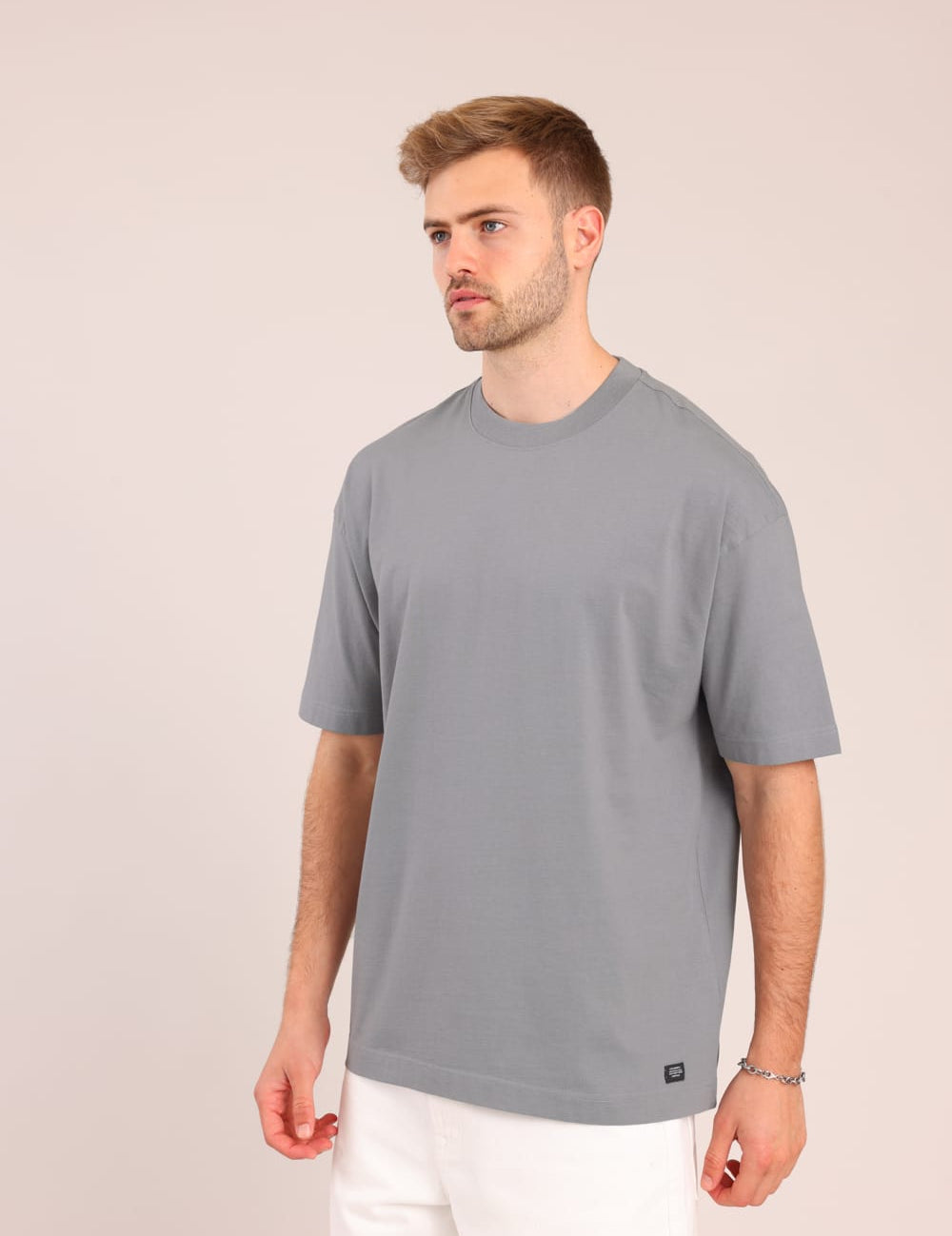 FOX גברים חולצה קצרה חולצת אוברסייז חולצת אוברסייז