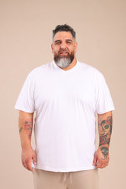 FOX פלאס גברים חולצה חולצת בייסיק צווארון PLUS SIZE | V חולצת בייסיק צווארון PLUS SIZE | V