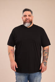 FOX פלאס גברים חולצה חולצת בייסיק צווארון PLUS SIZE | V חולצת בייסיק צווארון PLUS SIZE | V