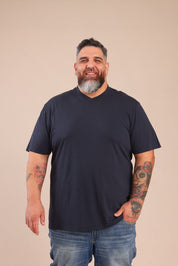 FOX פלאס גברים חולצה חולצת בייסיק צווארון PLUS SIZE | V חולצת בייסיק צווארון PLUS SIZE | V