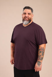 FOX פלאס גברים חולצה חולצת בייסיק צווארון PLUS SIZE | V חולצת בייסיק צווארון PLUS SIZE | V