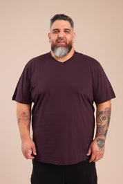 FOX פלאס גברים חולצה חולצת בייסיק צווארון PLUS SIZE | V חולצת בייסיק צווארון PLUS SIZE | V