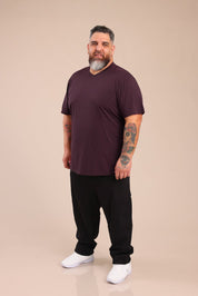 FOX פלאס גברים חולצה חולצת בייסיק צווארון PLUS SIZE | V חולצת בייסיק צווארון PLUS SIZE | V