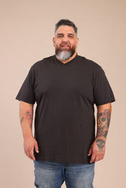 FOX פלאס גברים חולצה חולצת בייסיק צווארון PLUS SIZE | V חולצת בייסיק צווארון PLUS SIZE | V