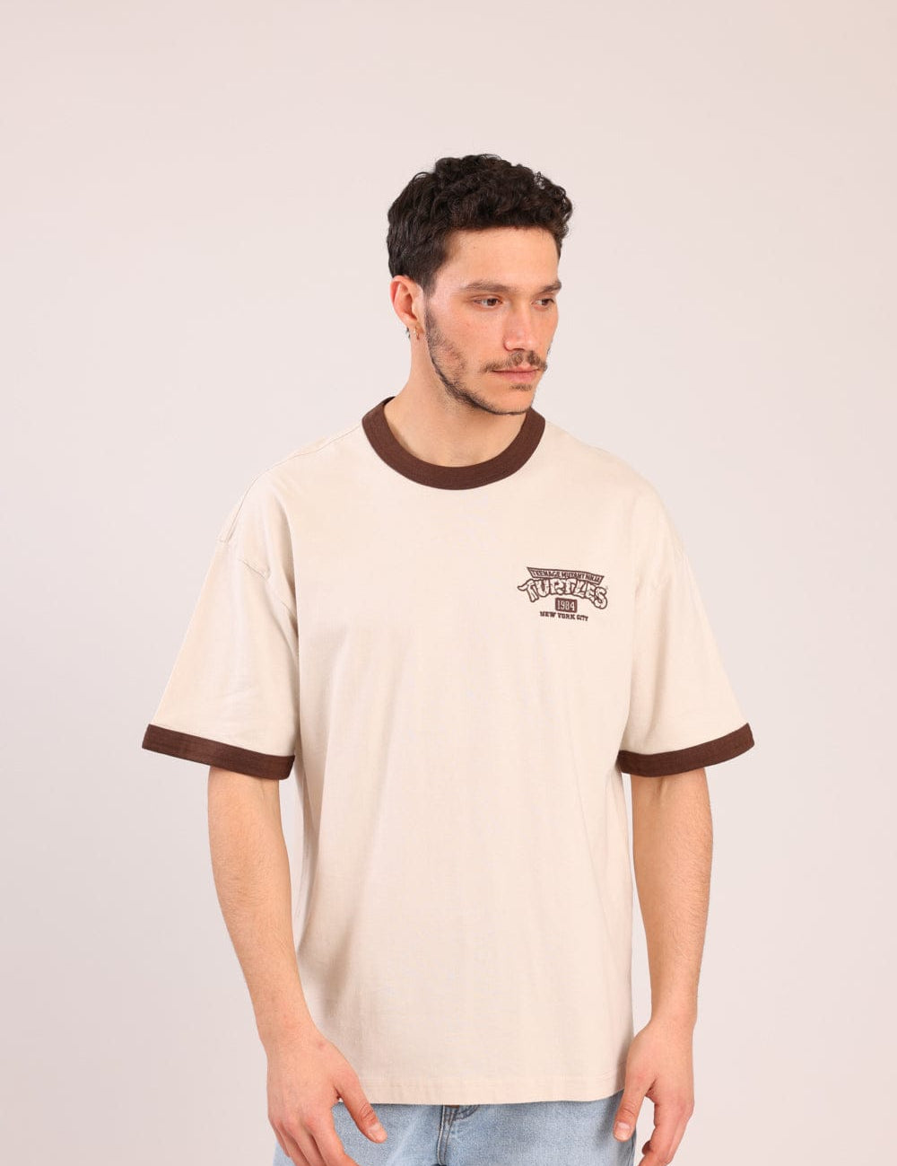 FOX גברים חולצה קצרה חולצה ממותגת צבי הנינג'ה חולצה ממותגת צבי הנינג'ה